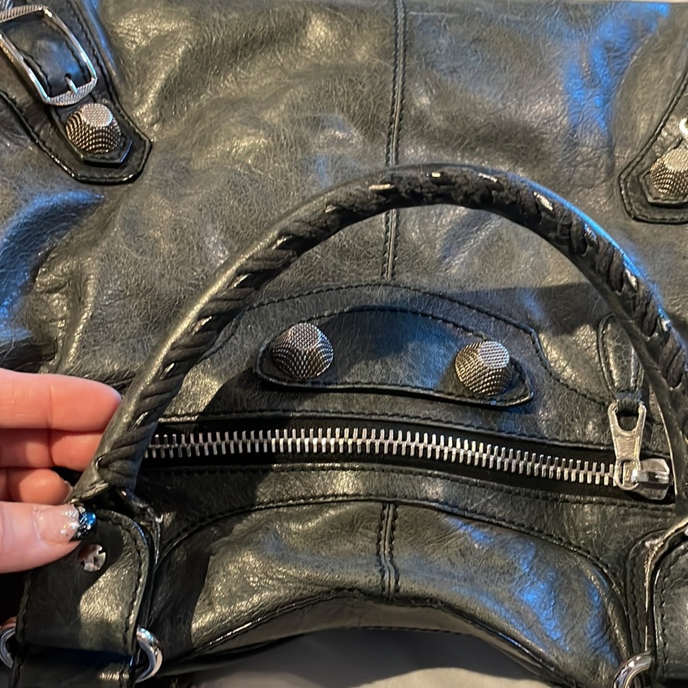 Beautiful leather gray Balenciaga Giant City bag/tote. Like motorcycle bag - Picture 6 of 16